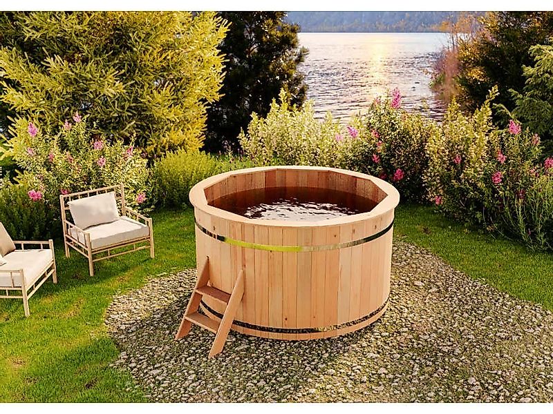 FinnTherm Whirlpool Badefass Holz Bergen, in Naturbelassen günstig online kaufen