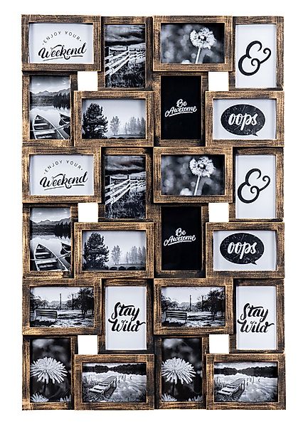 Levandeo® Bilderrahmen Collage, Bilderrahmen Schwarz Kupfer günstig online kaufen