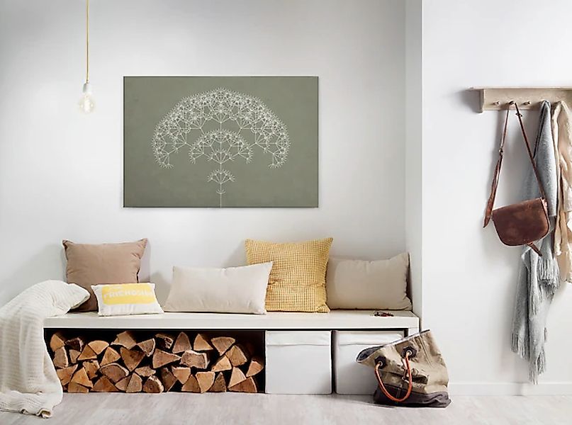 Bricoflor Pusteblume Leinwand Bild In Betonoptik Modernes Wandbild Mit Graf günstig online kaufen