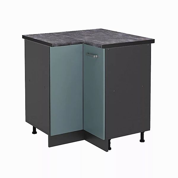 Vicco Eckunterschrank R-Line, Blau-Grau/Anthrazit, 75.6 cm, günstig online kaufen
