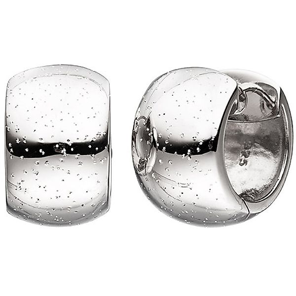 SIGO Creolen breit rund 925 Sterling Silber Ohrringe mit Glitzereffekt Silb günstig online kaufen