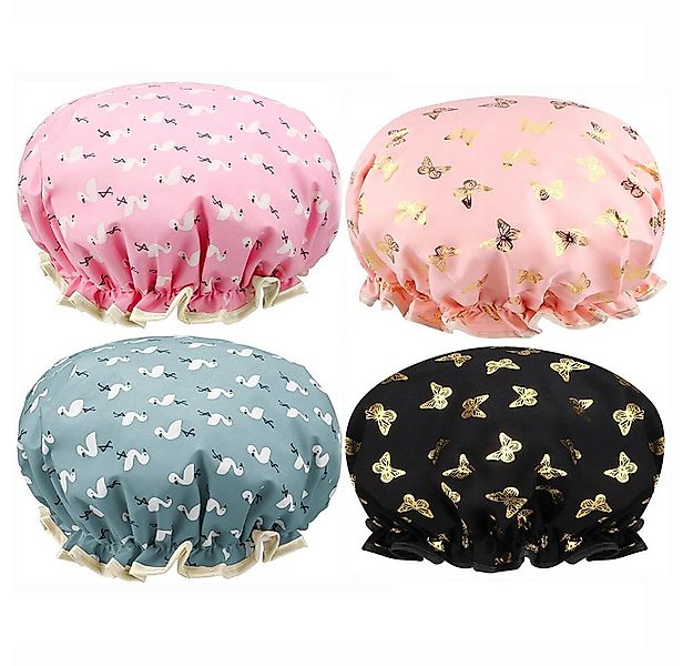 Coonoor Duschhaube 4 Stück Damen Wasserdichte Duschhaube,Wiederverwendbare günstig online kaufen