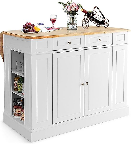 KOMFOTTEU Küchenregal Kücheninsel, multifunktional Küchenschrank, 120 günstig online kaufen