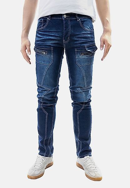 Jaylvis Regular-fit-Jeans Denim Style Jeans mit Kontrastfalten und Zip Zip günstig online kaufen