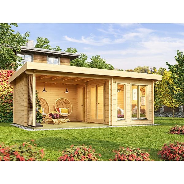 Weka Holz-Gartenhaus Flachdach Unbehandelt 670 cm x 450 cm günstig online kaufen
