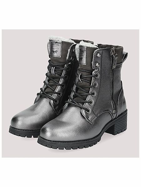 Mustang Shoes Schnürstiefelette "Mustang Shoes Stiefelette Lederimitat" günstig online kaufen