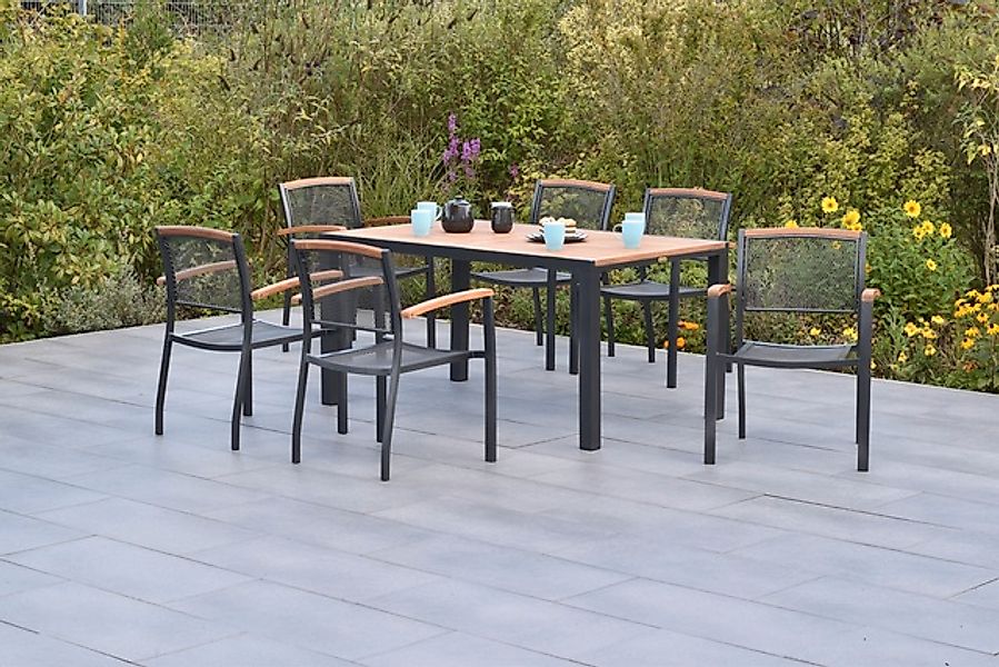 MERXX Garten-Essgruppe »»Tilos«« Set, Pulverbeschichtetes Alu-Gestell, Arml günstig online kaufen