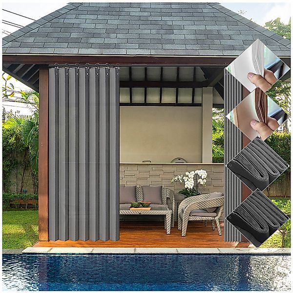 Jibenhome Outdoorvorhang Sichtschutz Vorhang Raumteiler, Wasserdicht günstig online kaufen
