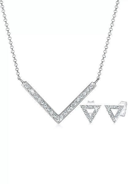 Elli Schmuckset "Dreieck Geo Kristalle Edgy 925 Silber" günstig online kaufen