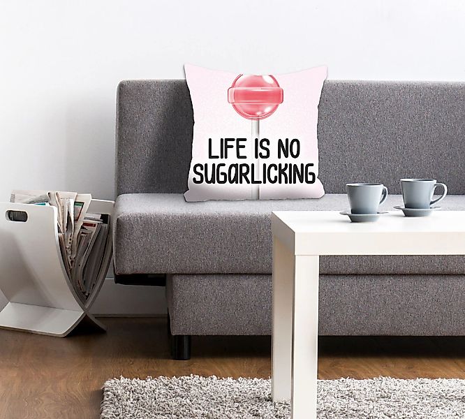 queence Dekokissen "LIFE IS NO SUGARLICKING" Kissenhülle ohne Füllung, 1 St günstig online kaufen