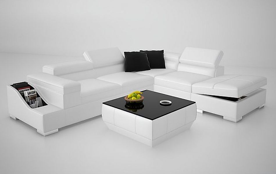 JVmoebel Sofa Ledersofa Sofa Couch Wohnlandschaft Ecksofa Eck Garnitur Desi günstig online kaufen