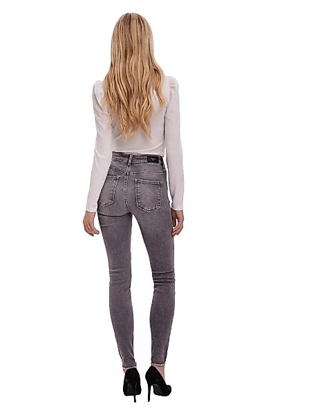 Vero Moda Damen Jeans VMPEACH - Skinny Fit - Grau - Medium Grey Denim günstig online kaufen