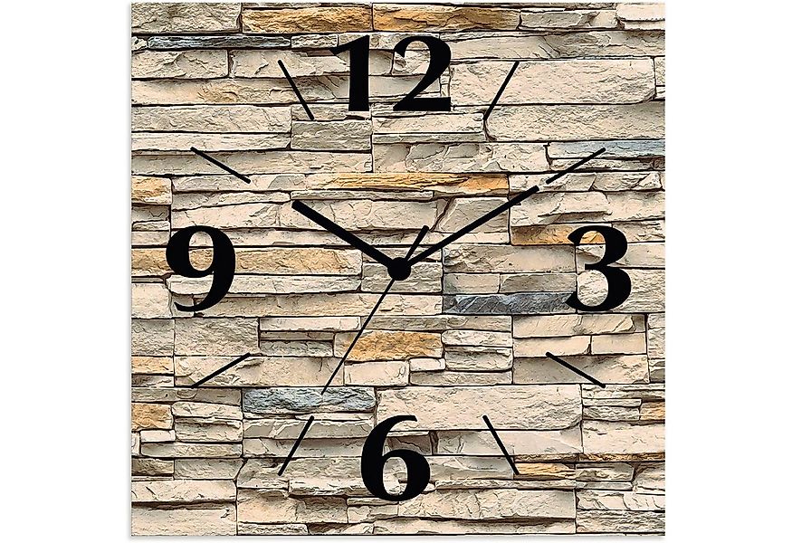 Artland Wanduhr Braune alte Ziegelmauer (wahlweise mit Quarz- oder Funkuhrw günstig online kaufen