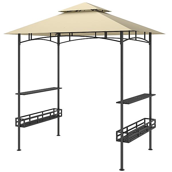 Outsunny Grillpavillon 240 x 150 x 257 cm wasserdicht flammhemmend Gartenpa günstig online kaufen