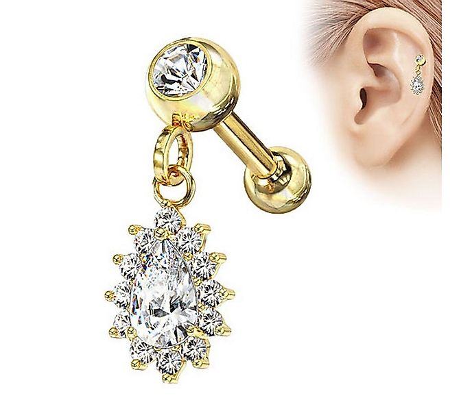 Taffstyle Piercing-Set Tragus Ohr Knorpel mit Kristall Tropfen Anhänger, St günstig online kaufen