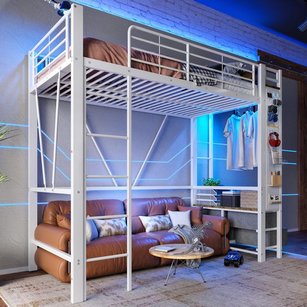 TavilaEcon Hochbett mit Trockenstab & Einlegeböden, günstig online kaufen