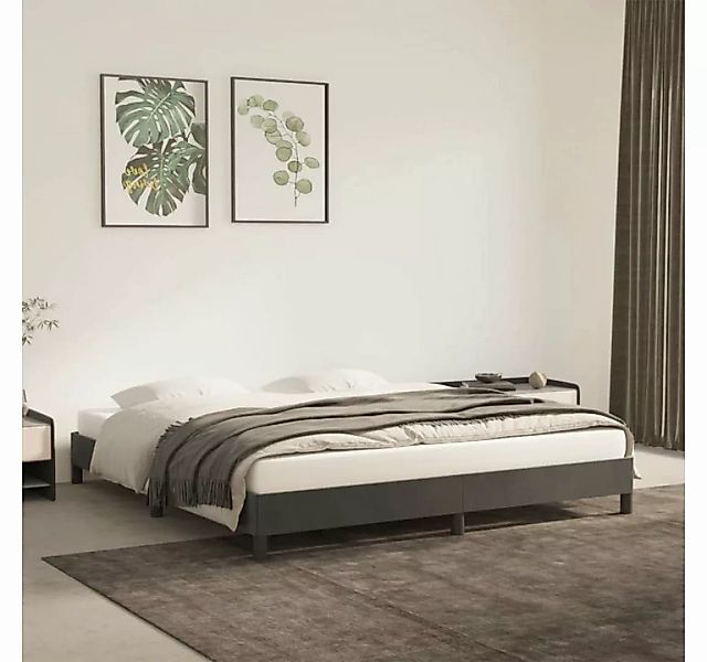 furnicato Bett Bettgestell Dunkelgrau 180×200 cm Samt günstig online kaufen