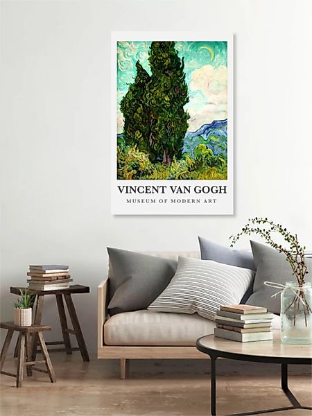 Poster / Leinwandbild - Vincent Van Gogh: Zypressen günstig online kaufen