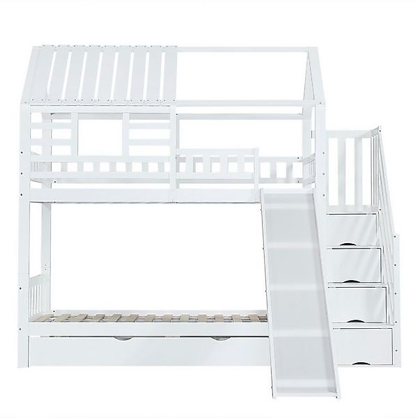 Gotagee Kinderbett Etagenbett mit Treppe und Rutsche Hausbett Hochbett mit günstig online kaufen