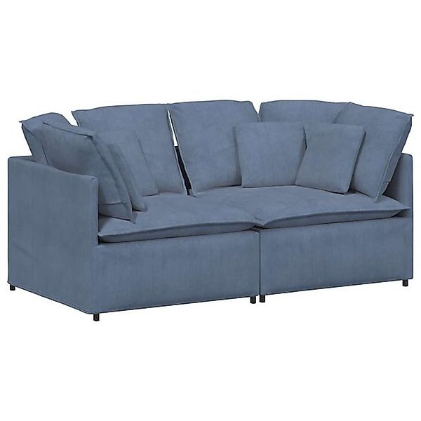 vidaXL Sofa Modulares Sofa mit Kissen Cordstoff Blau günstig online kaufen