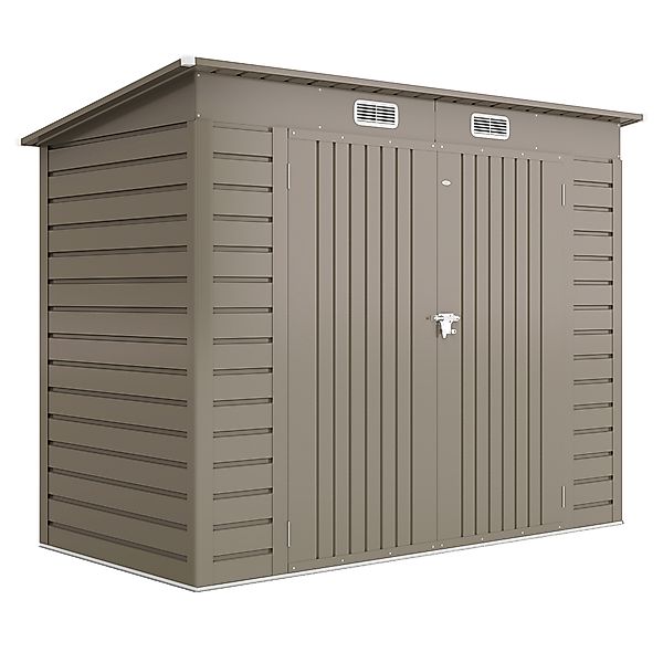 Outsunny Metall Gerätehaus 2,7 m² 249x121x183cm Geräteschuppen mit Pultdach günstig online kaufen