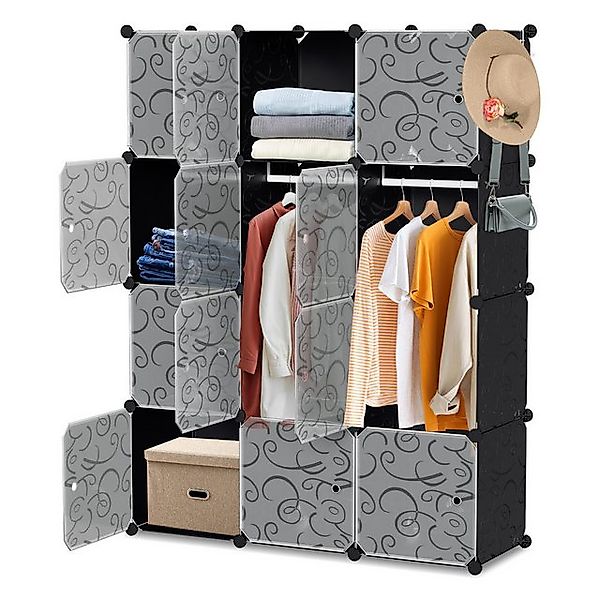 Clanmacy Kleiderschrank Kleiderschrank DIY Kombischrank, 12 Würfel Garderob günstig online kaufen