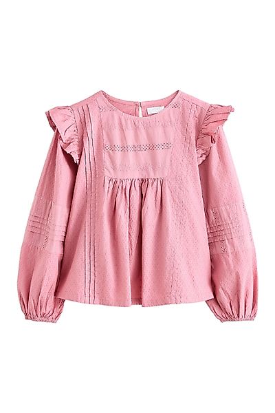 Next Blusenshirt Langärmelige Rüschenbluse aus 100 % günstig online kaufen