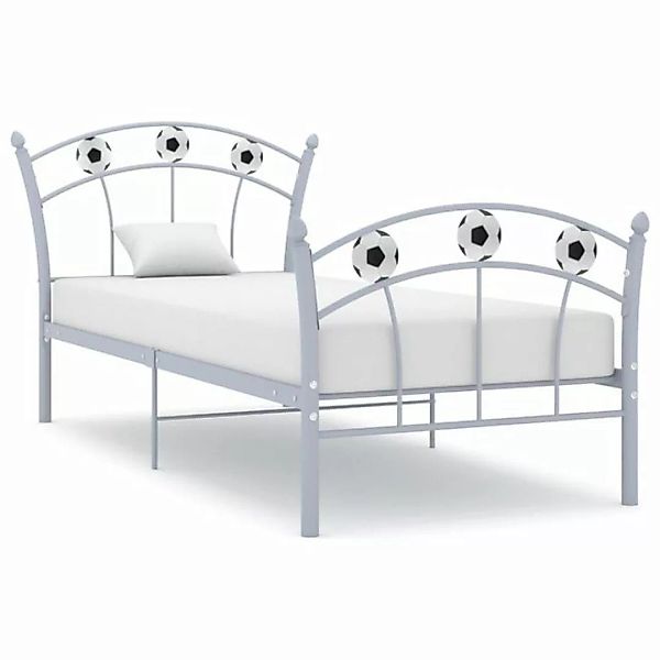 furnicato Bett Einzelbett mit Fußball-Design Grau Metall 90x200 cm günstig online kaufen