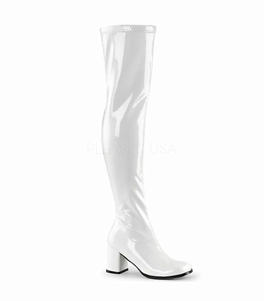 Overknee Stiefel GOGO-3000 - Lack Weiß (Schuhgröße: EUR 35) günstig online kaufen