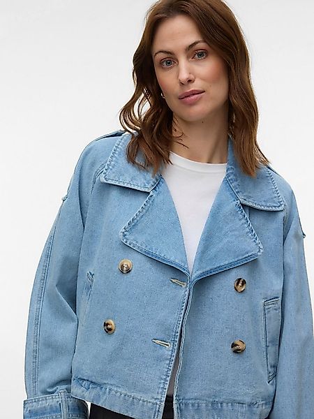 Vero Moda Jeansjacke VMLELOU LS SHORT TRENCHCOAT MIX NOOS Baumwolle, mit Sc günstig online kaufen