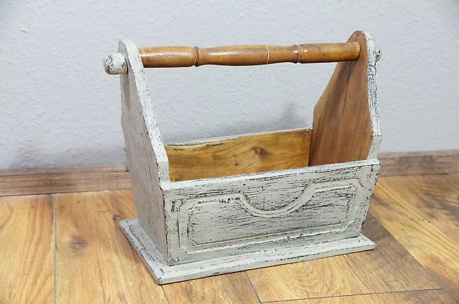 Zeitungsständer Kiste Box Holz grey washed Landhaus Indonesien Massivholz T günstig online kaufen
