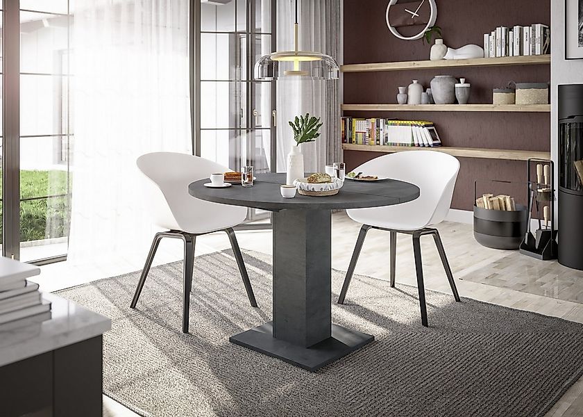 Mäusbacher Säulen-Esstisch (ausziehbar) in graphit - 90x76x90cm (BxHxT) (au günstig online kaufen