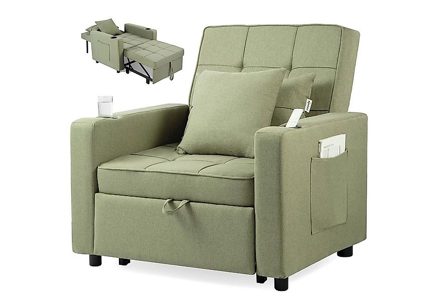 Makika Relaxliege Schlafsessel Schlafsofa Couch Tommy klappbar in Grün günstig online kaufen