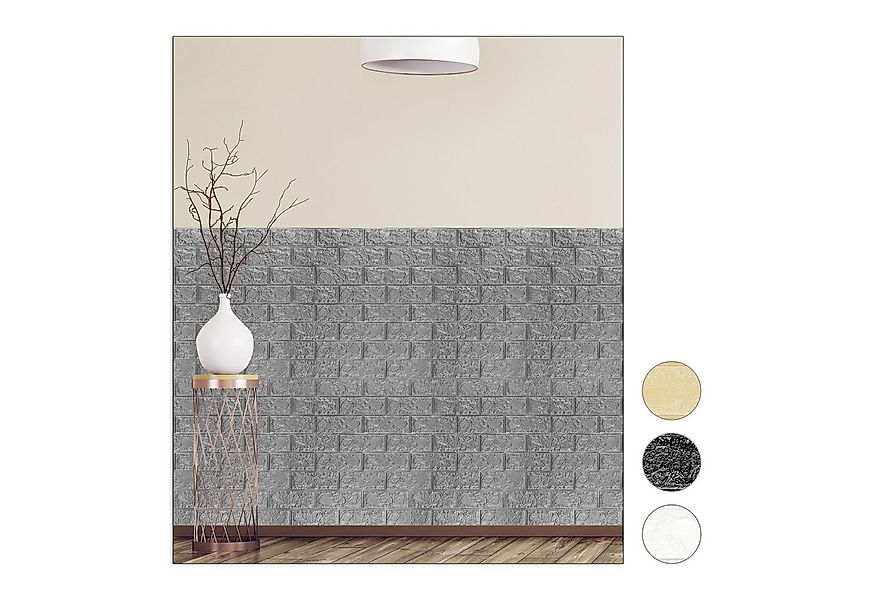 relaxdays Wandpaneel Wandpaneele selbstklebend im Set, (10-tlg) grau günstig online kaufen