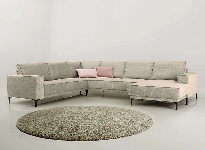 Places of Style Wohnlandschaft "XXL Sofa Oland, Struktur, Flachgewebe, Luxu günstig online kaufen