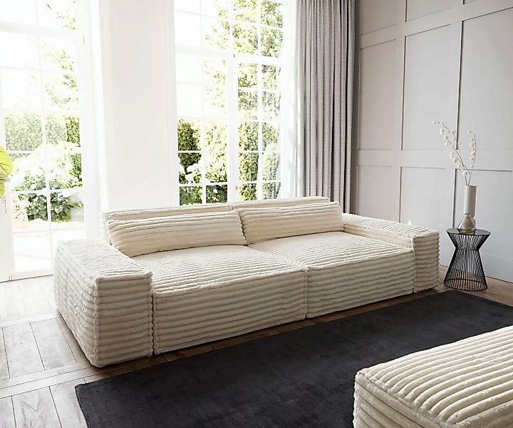 DELIFE Big-Sofa Sirpio, XL Plüschcord Beige günstig online kaufen