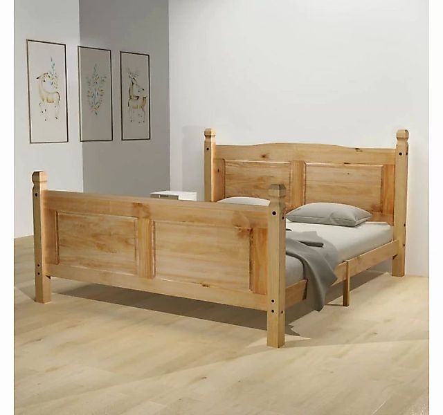 furnicato Bett mit Matratze Mexikanische Kiefer Corona-Stil 160 x 200 cm günstig online kaufen