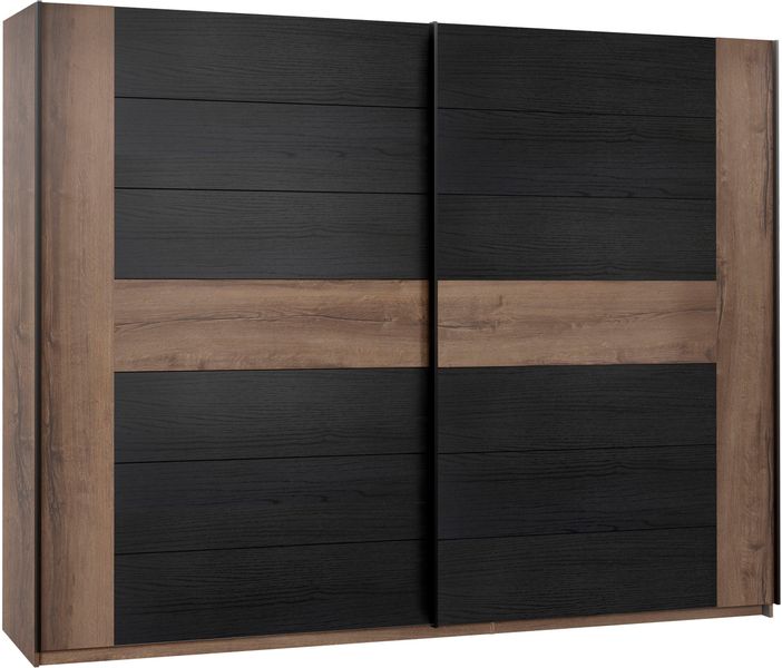 FORTE Schwebetürenschrank "Bellevue, viel Stauraum" mit schwarzen Metallgri günstig online kaufen