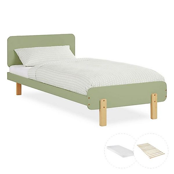 Homestyle4u Kinderbett 90x200 mit Lattenrost und Matratze in Grün 2805 günstig online kaufen