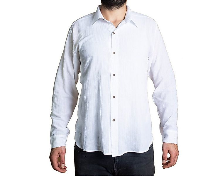 PANASIAM Langarmhemd Unisex Sommerhemd mit Kragen aus weicher reiner Baumwo günstig online kaufen