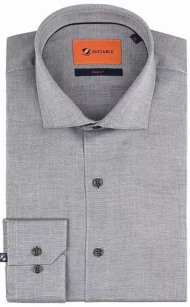 Suitable Hemd Extra Lange Ärmel Dobby Point Grau - Größe 41 günstig online kaufen