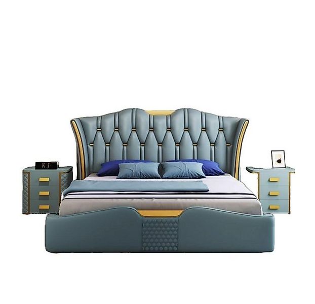 JVmoebel Bett Grünes Schlafzimmer Polster Doppel Hotel Betten 180x200cm Bla günstig online kaufen