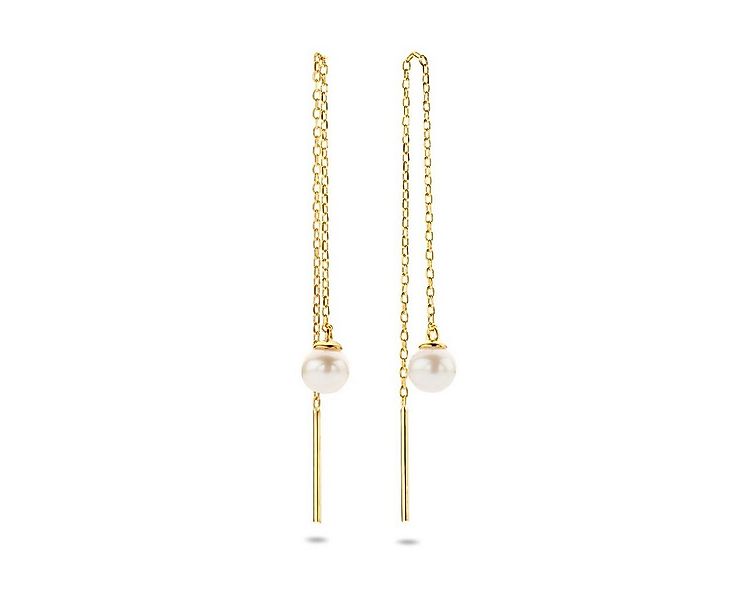 NICEANDnoble Paar Ohrhänger 585er Gelbgold Durchzieher mit Süßwasserperle, günstig online kaufen