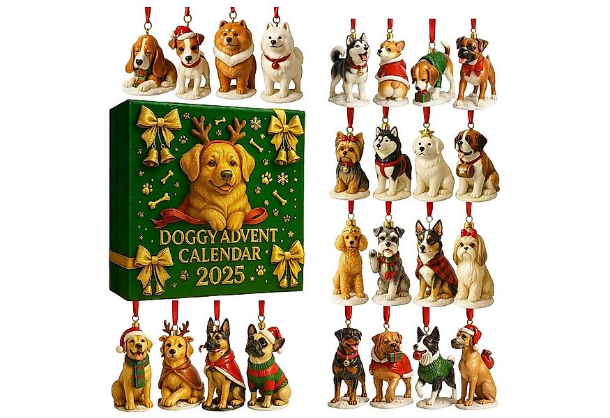 CLTYQ Adventskalender Hund Adventskalender 2025, 24 Tage Hund Ornamente Cou günstig online kaufen