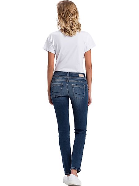 Cross Jeans Damen Jeans Loie - Regular Fit - Blau - Dark Blue Used günstig online kaufen
