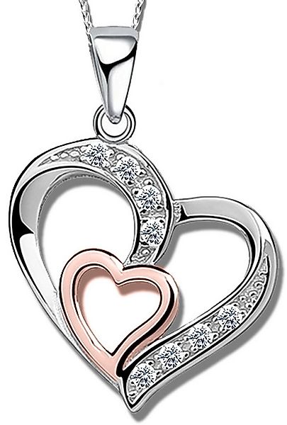Limana Herzkette Herz Anhänger mit Kette echt 925 Sterling Silber Silberket günstig online kaufen