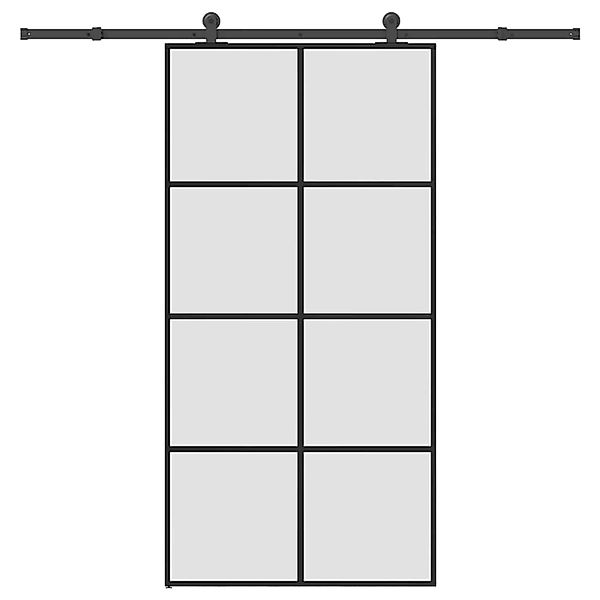 vidaXL Schiebetür mit Beschlag 102,5x205 cm ESG-Glas & Aluminium 3332904 günstig online kaufen