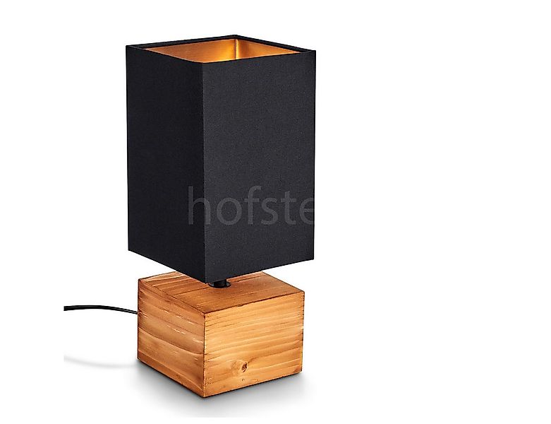 hofstein Tischleuchte »Coletta« Nachttischlampe aus Holz/Stoff in Natur/Sch günstig online kaufen