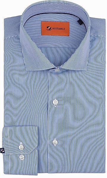 Suitable Hemd Streifen Blau - Größe 38 günstig online kaufen