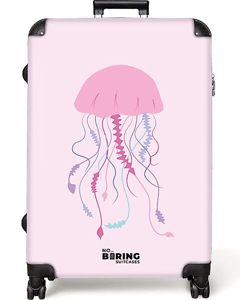 NoBoringSuitcases.com© Hartschalen-Trolley Rosa mit Quallen 77 günstig online kaufen